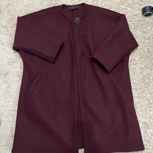ann taylor maroon trench coat